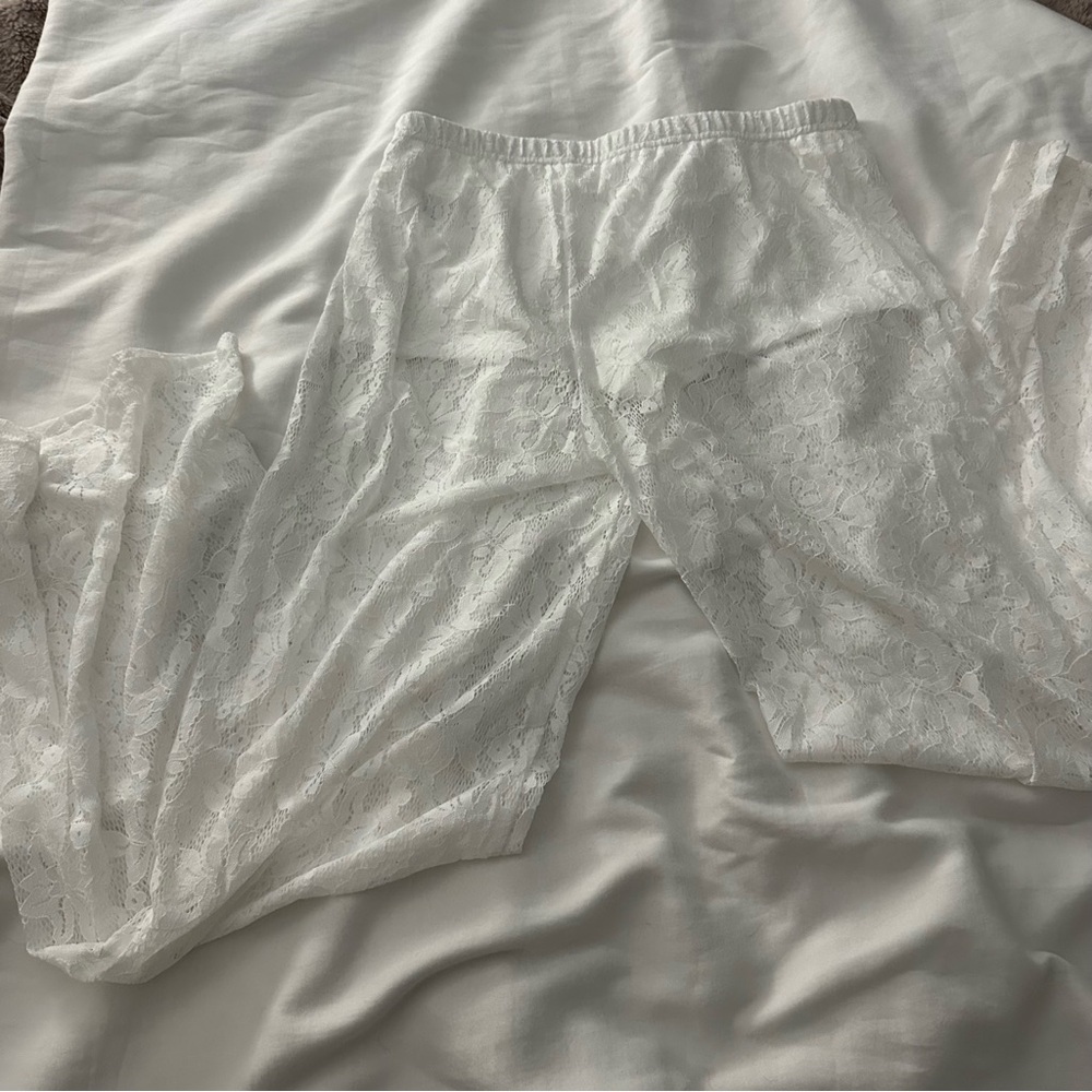 White Floral Pants